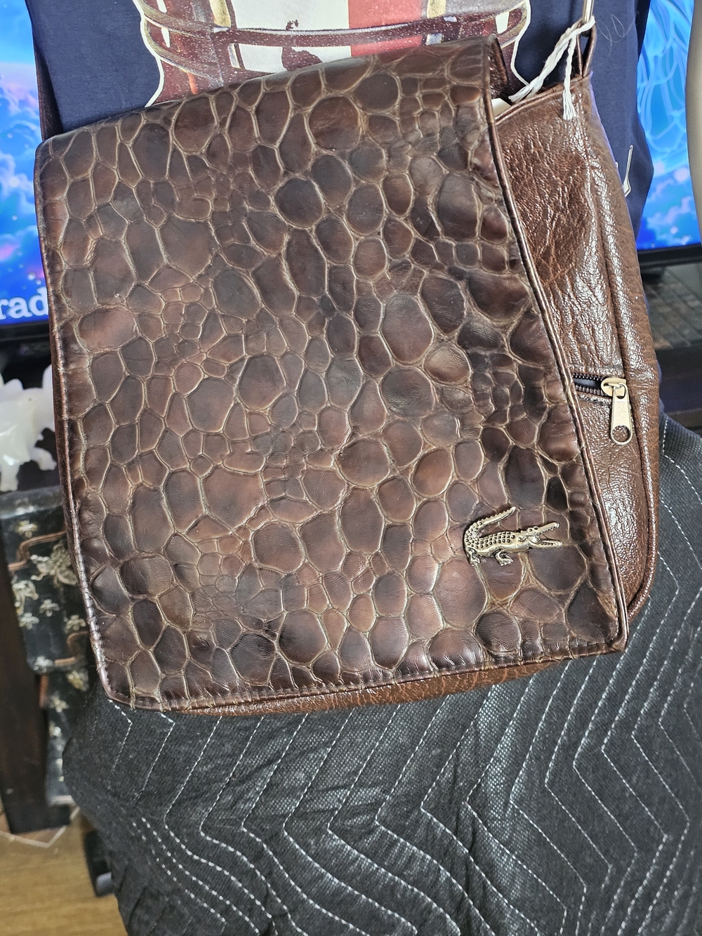 ❗️ Brown Croc-Embossed Leather Like Men’s Messenger Bag ❗️